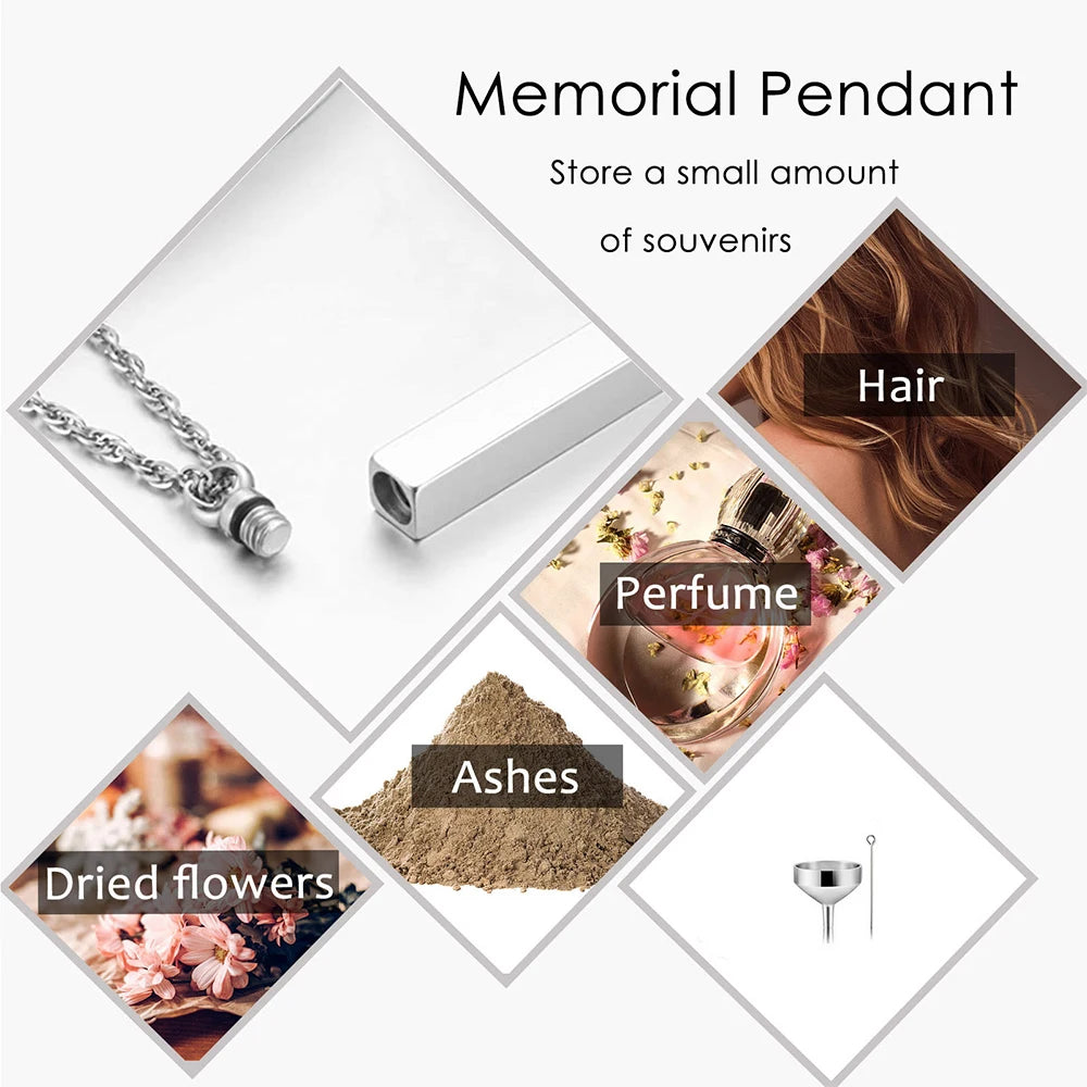 Pendant Urn Necklace Silver jewel necklace stainless steel