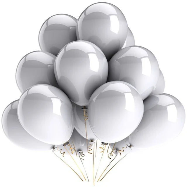 10" Black/Silver Balloons (20pcs)