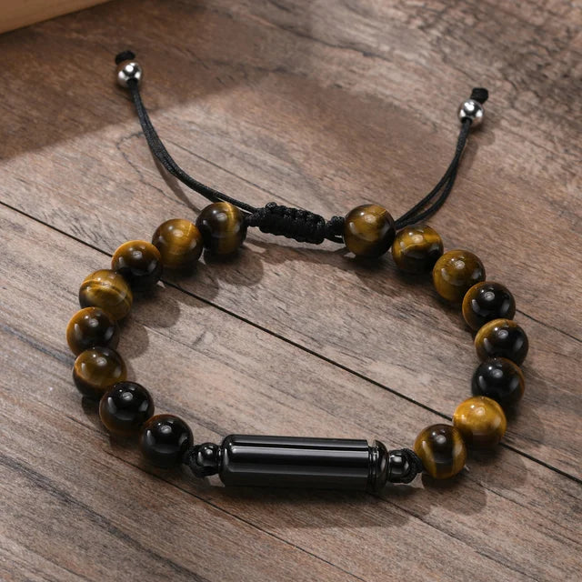 Lava Stone Bead Urn Bracelet