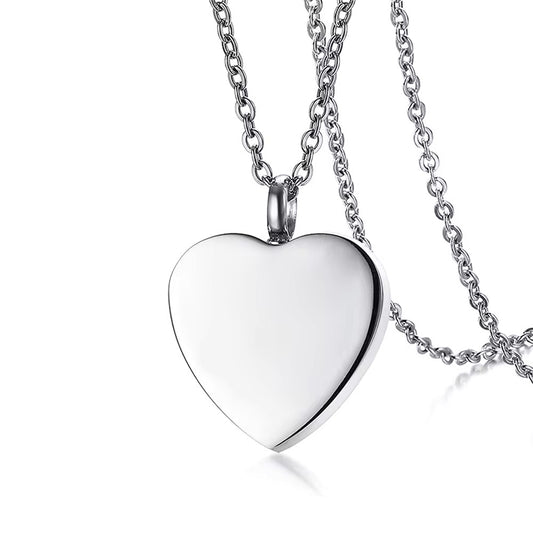 Silver Heart Urn Necklace