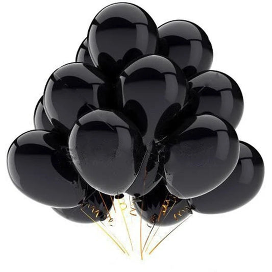 10" Black/Silver Balloons (20pcs)
