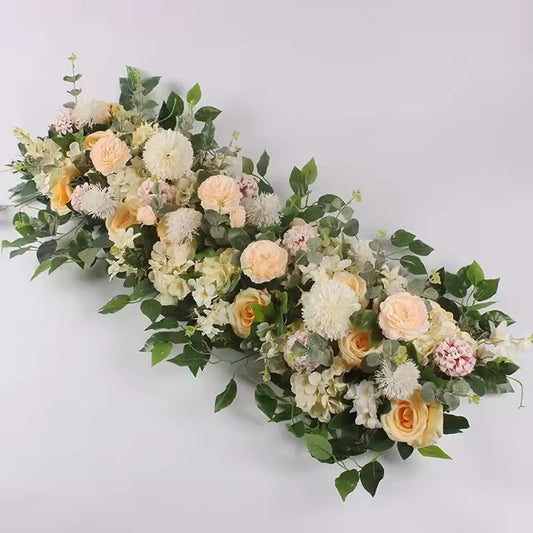 Champagne artificial flower centrepiece