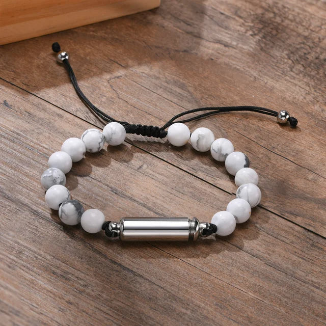 Lava Stone Bead Urn Bracelet