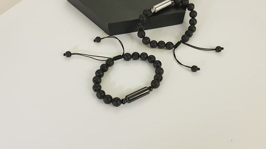 Lava Stone Bead Urn Bracelet